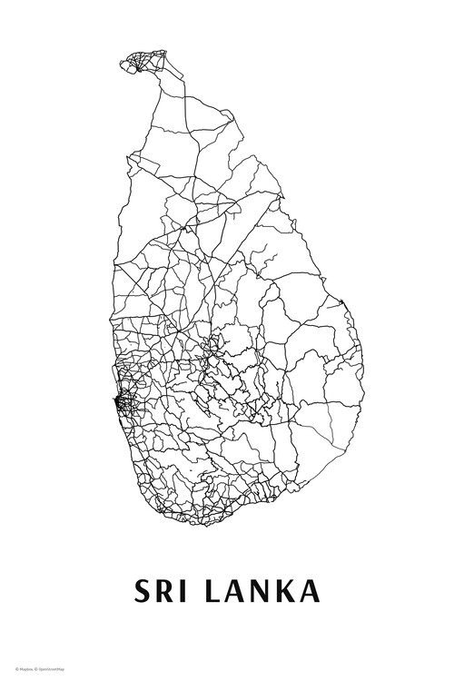 Plakát Sri Lanka black & white