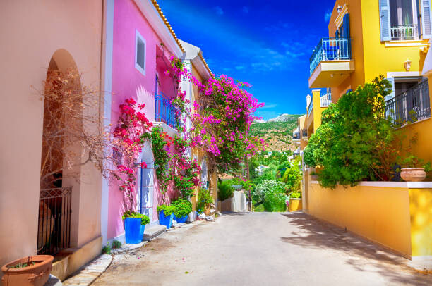 Plakát Street in Kefalonia, Greece