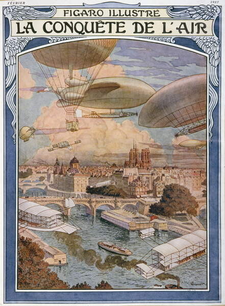 Plakát The Conquest of Air, cover illustration for 'Figaro Illustre', February 1909