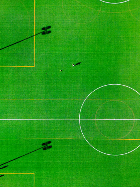 Plakát Top-down aerial view into a soccer
