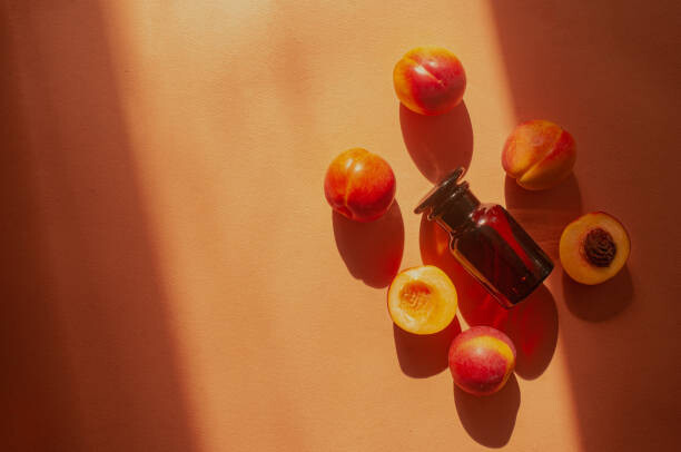 Plakát Top down flat lay orange colorful