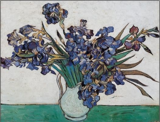 Reprodukcja Vase with Irises, 1890