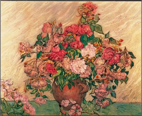 Reprodukcja Vase with Pink Roses, 1890