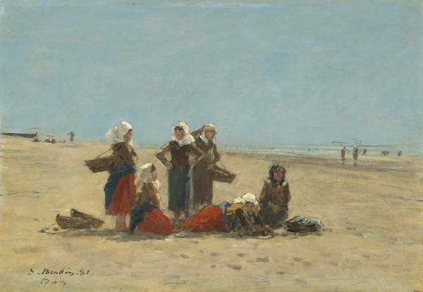 Plakát Women on the Beach at Berck, 1881