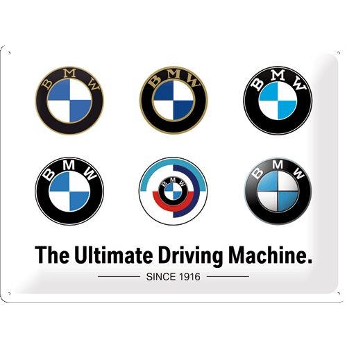 BMW - Logo Evolution  Plaques vintage en métal à accrocher au mur