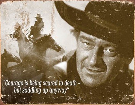 Plaque en métal John Wayne - Courage
