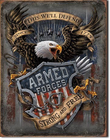 Plechová cedule Armed Forces - since 1775