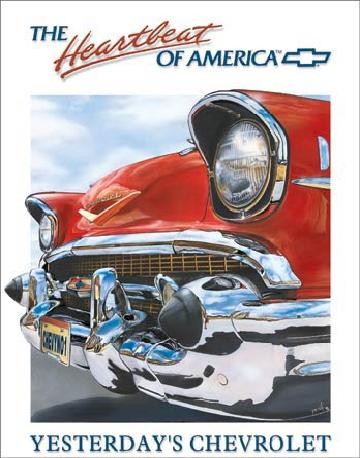 Plechová cedule CHEVY HEARTBEAT - Chevrolet