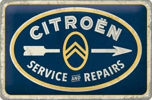 Plechová cedule Citroen Service & Repairs