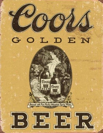 Plechová ceduľa Coors - Golden Beer