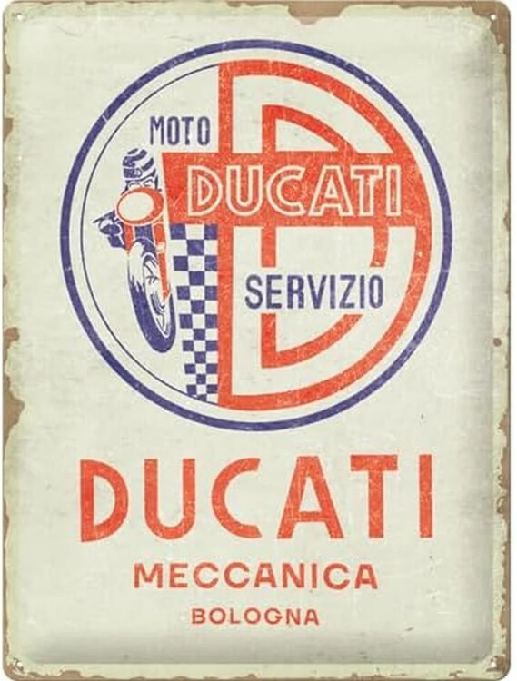 Plechová cedule Ducati - Moto Servizio Meccanica