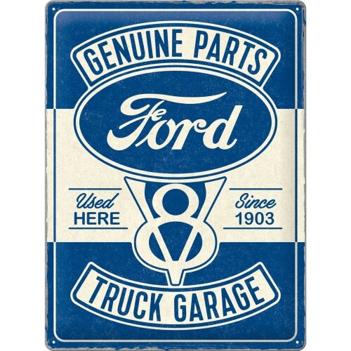 Plechová cedule Ford V8 - Truck Garage