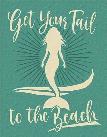 Plechová cedule Get Your Tail - Mermaid