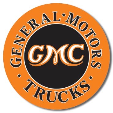 Plechová cedule GMC Trucks Round