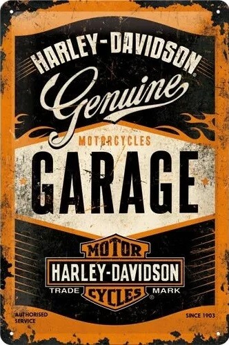 Plechová cedule Harley-Davidson - Garage