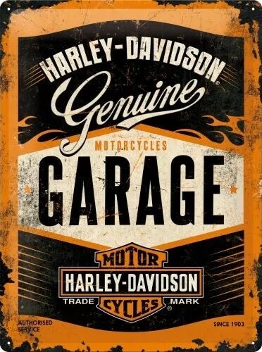 Plechová cedule Harley-Davidson - Garage