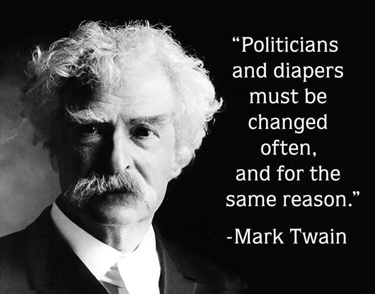 Plechová cedule Mark Twain - Politicians