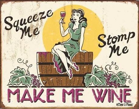 Plechová cedule MOORE - make me wine