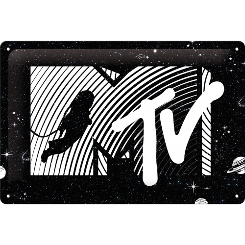 Plechová cedule MTV Moonman - Logo Universe
