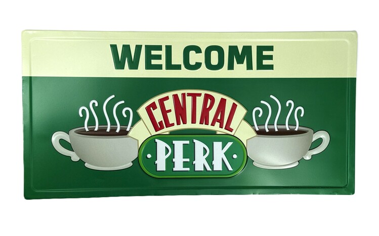 Plechová cedule Přátelé - Welcome to Central Perk
