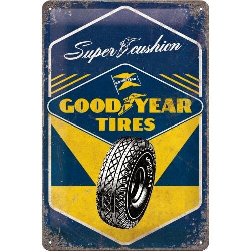 Plechová cedule Super Cushion - Good Year Tires