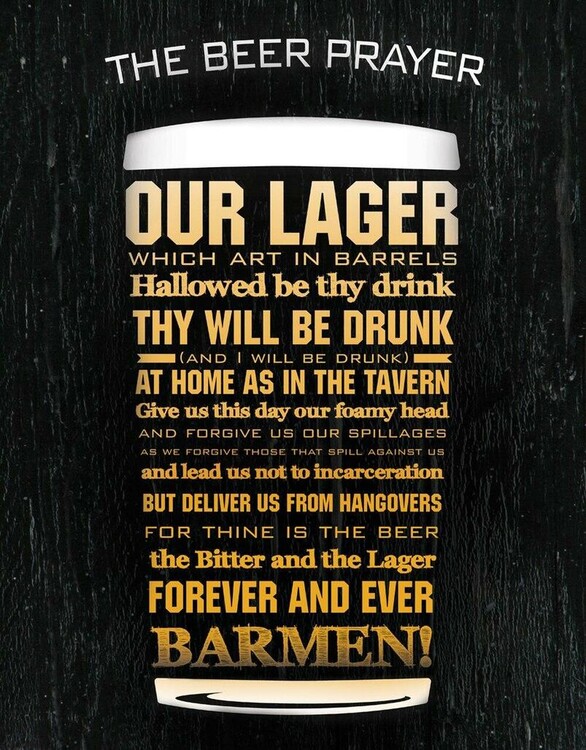 Plechová cedule The Beer Prayer