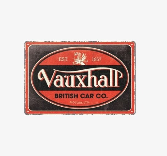 Plechová cedule Vauyhall - Vintage Obal
