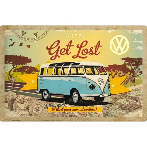 Plechová cedule Volkswagen VW - Let‘s Get Lost (60x40)
