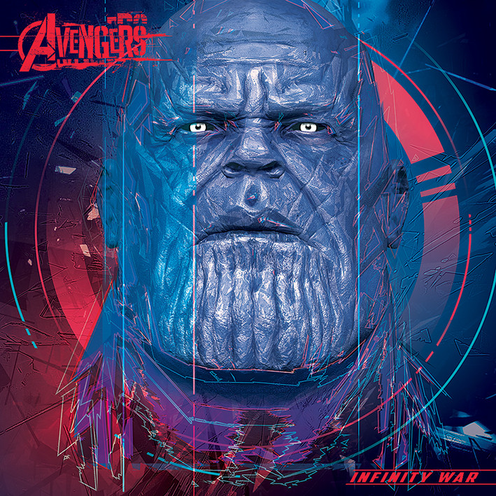 Obraz na płótnie Avengers Wojna bez granic - Thanos Cubic Head