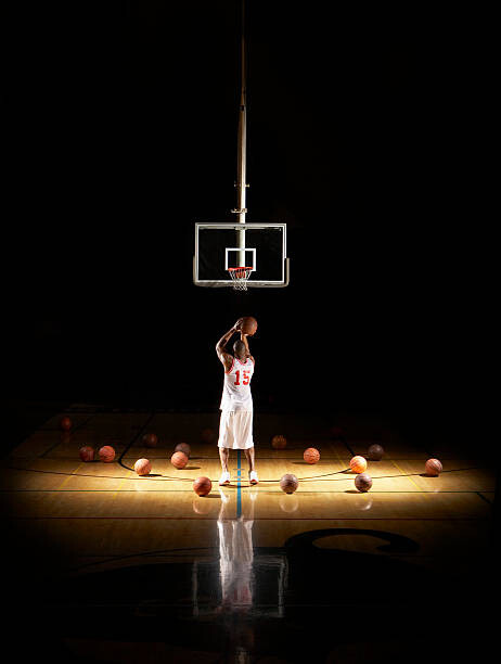 Obraz na płótnie Basketball player shooting free throw