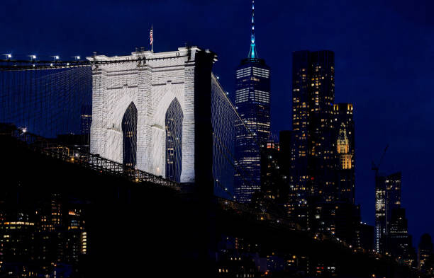 Obraz na płótnie Brooklyn Bridge night view