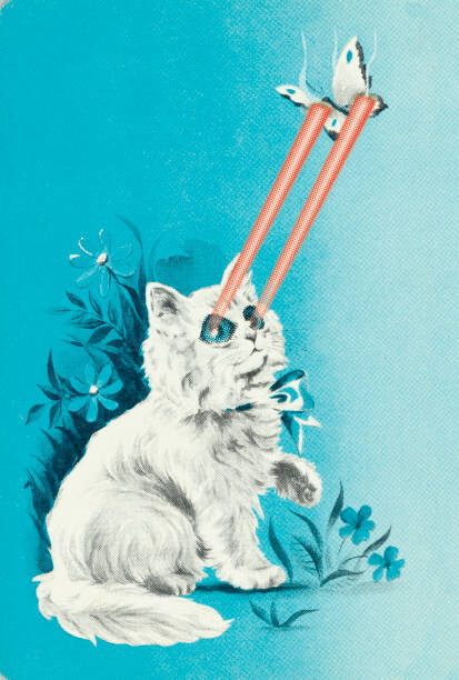 Obraz na płótnie Cat with laser eyes for bird