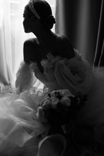 Obraz na płótnie cheerful bride  - stock photo