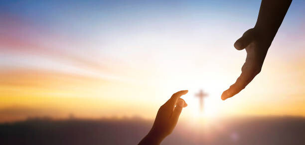 Obraz na płótnie god helping hand concept and international