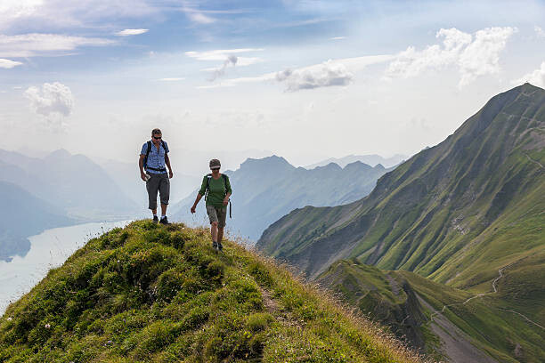 Obraz na płótnie Hiking in Swiss Alps