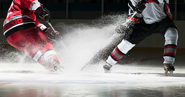 Obraz na płótnie Ice hockey players facing off
