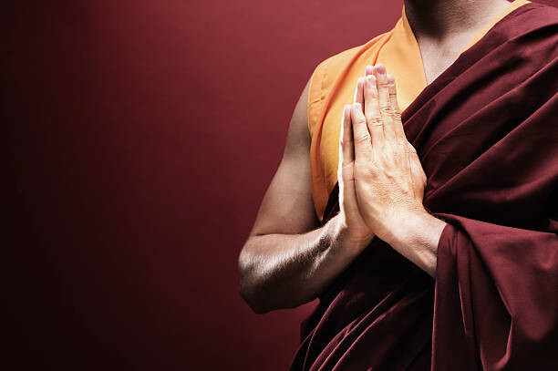 Obraz na płótnie Monk in meditation pose