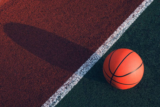 Obraz na płótnie Outdoor basketball court in the courtyard.