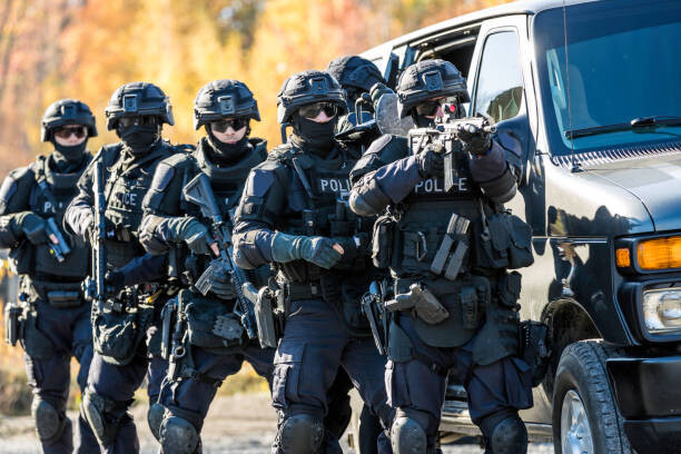 Obraz na płótnie Police Swat Team at Work