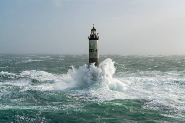 Obraz na płótnie Storm Ciara in Bretagne with huge