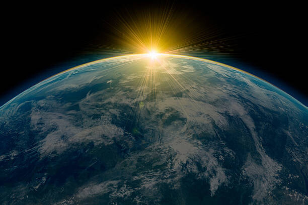 Obraz na płótnie Sunrise over planet earth