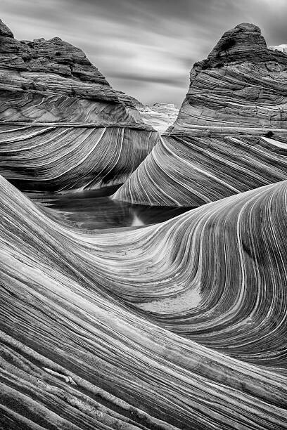 Obraz na płótnie The Wave in Black and White