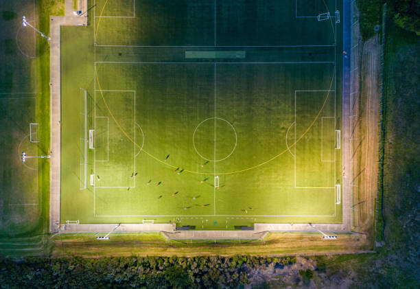 Obraz na płótnie Top looking down at soccer ground.