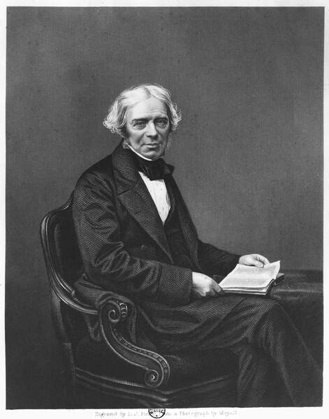 Samolepka Portrait of Michael Faraday (1791-1867) engraved by D.J. Pound from a photograph (engraving)