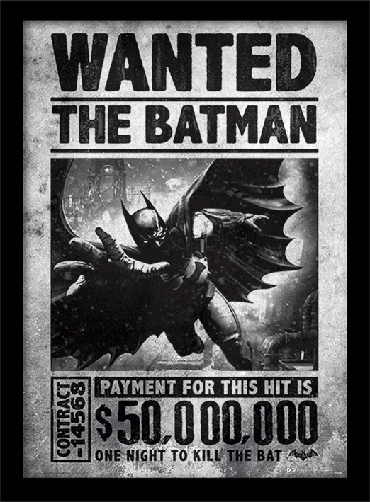 Inramad poster Batman: Arkham Origins - Wanted