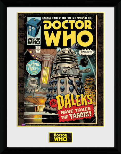 Inramad poster Doctor Who - Daleks Tardis Comic