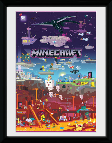 Inramad poster Minecraft - World Beyond