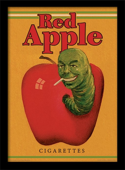 Inramad poster PULP FICTION - red apple cigarettes