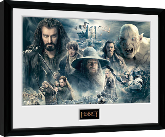 Inramad poster The Hobbit - Battle of Five Armies Collage