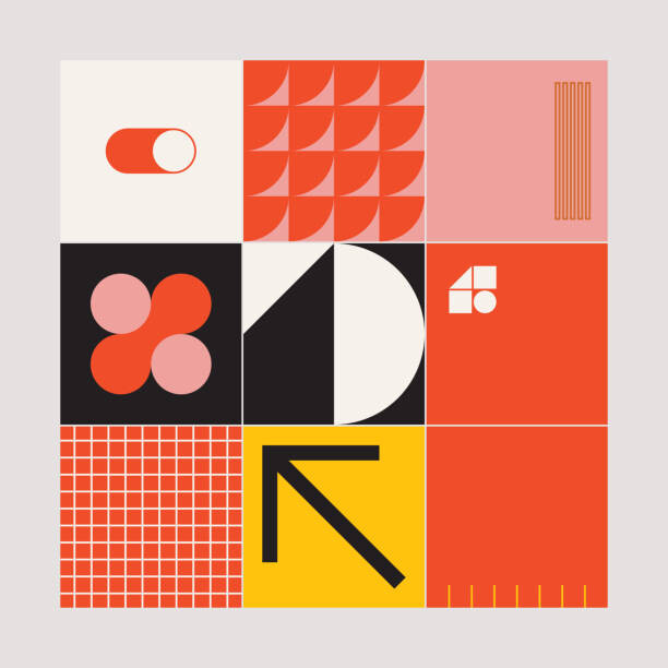 Carta da parati Brutalism Design Abstract Vector Pattern